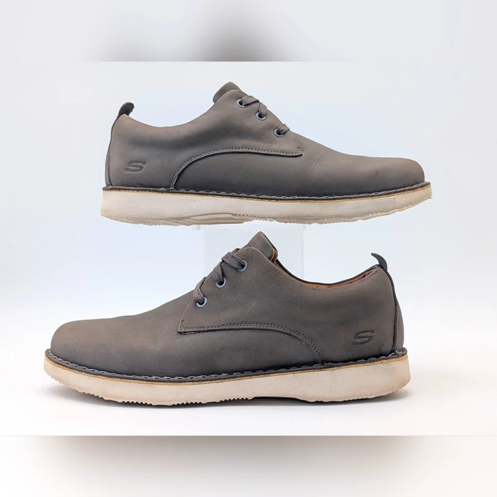 Skechers Solden-Talone Men Sz 12 Charcol Gray Air-Cooled Memory Foam Classic Fit